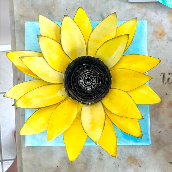 Hand Crafted Other - Watercolor Sunflower Wall Art